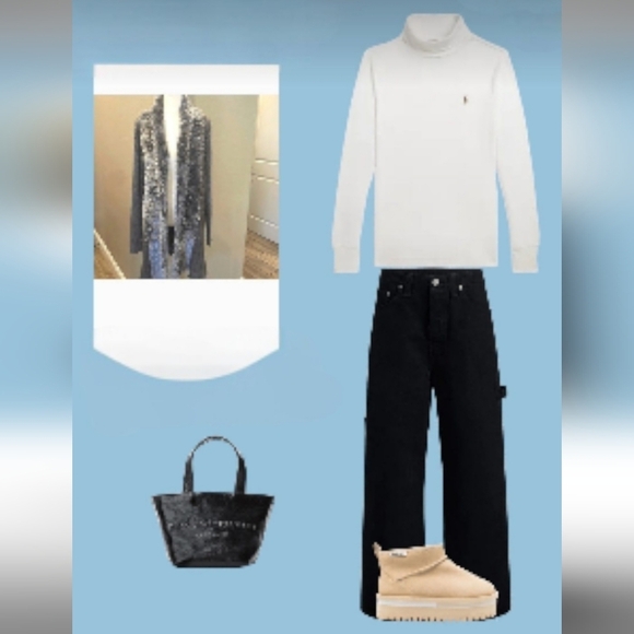 [Lauren Michelle]  Gray Faux Fur Trim Cardigan Size Large - Picture 10 of 11